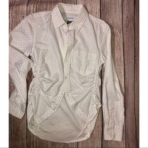 South Cannon' Ruched Polka Dot Button-Down